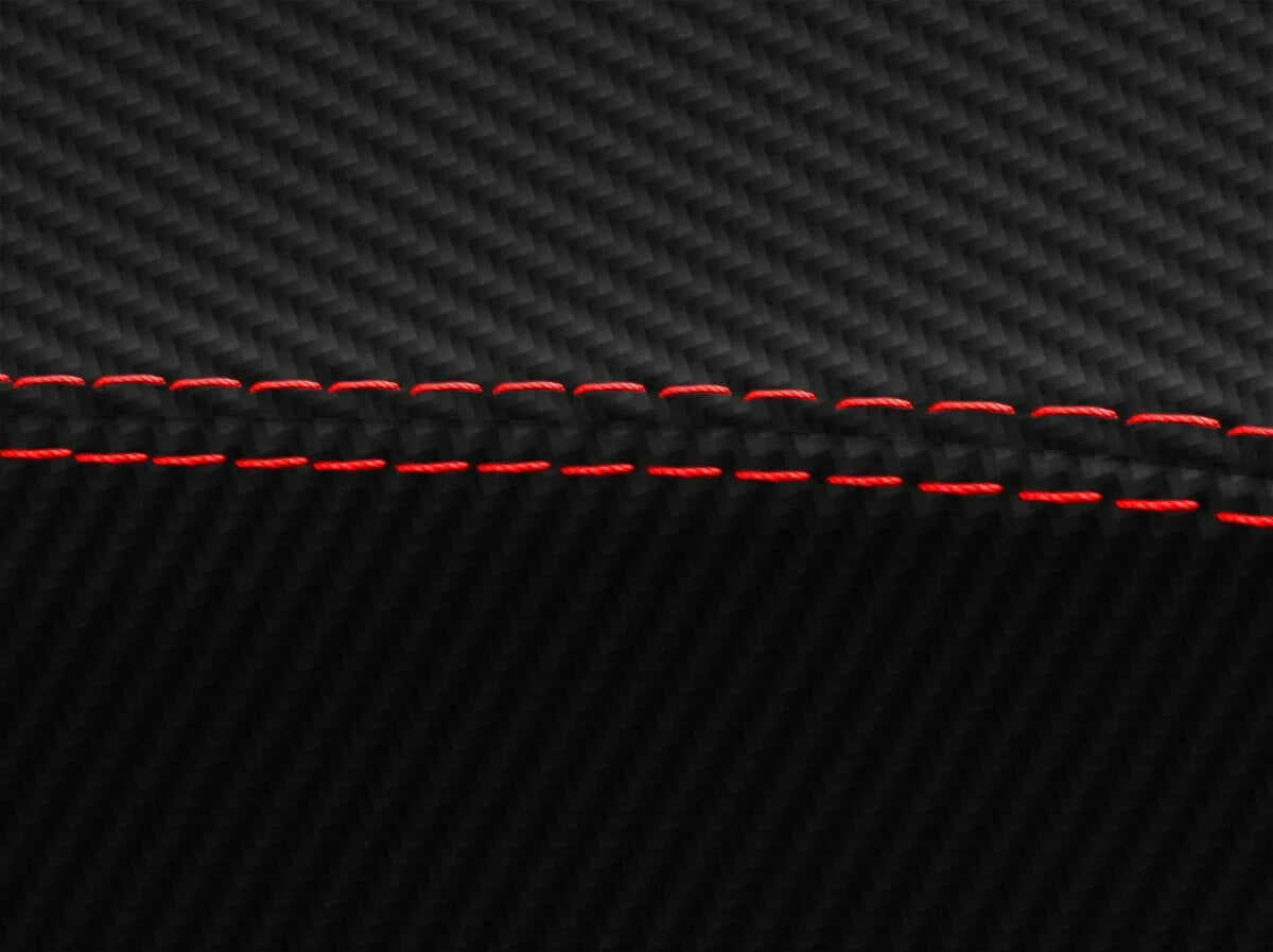 Carbon Fiber Console Lid Cover for Jeep Grand Cherokee (2005–2010) Red Stitch