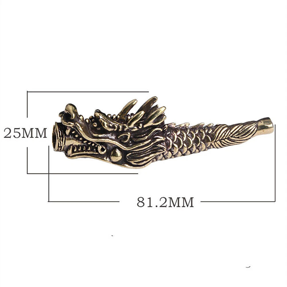 1X Handmade Dragon Brass Smoking Pipe for Tobacco and Herb