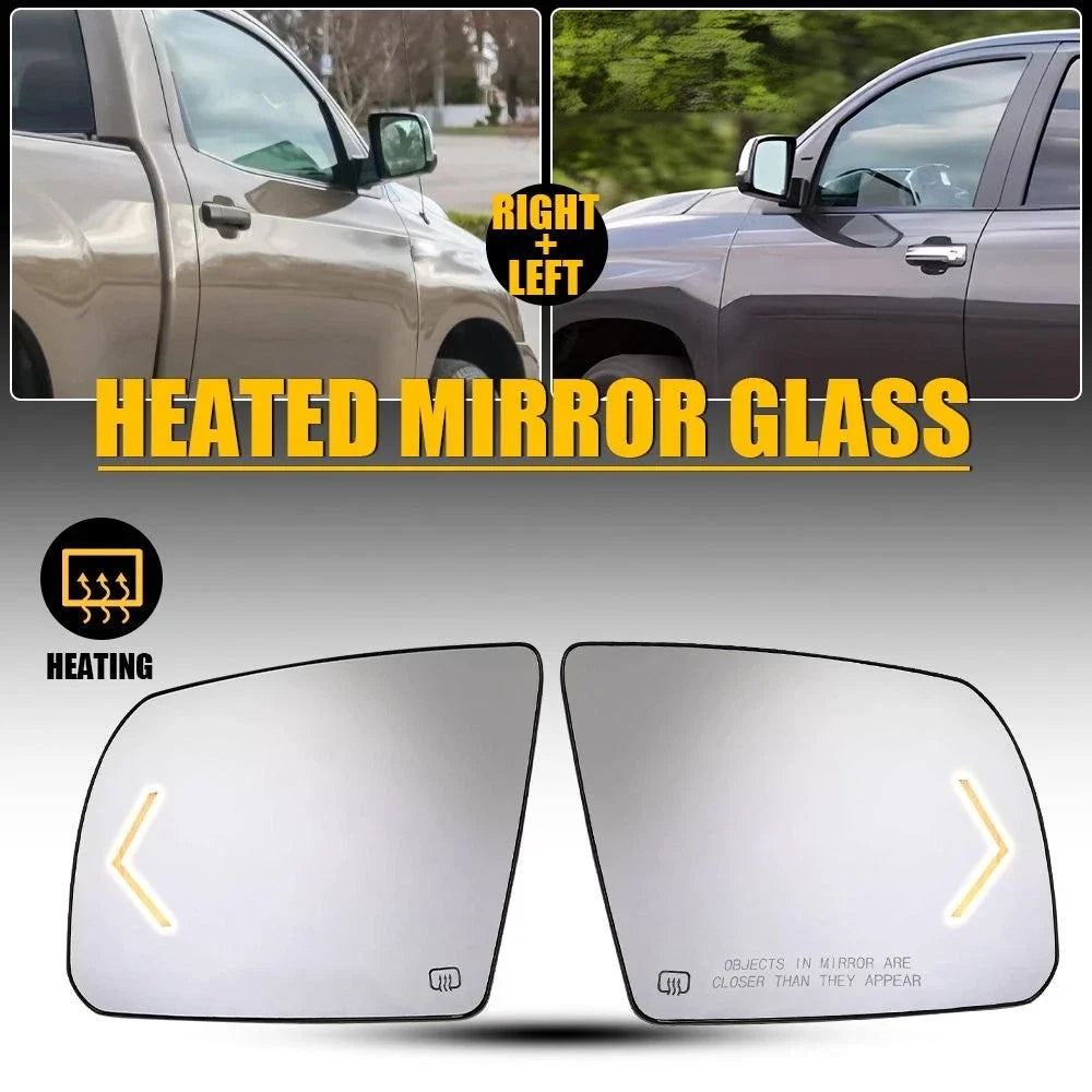 Heated Turn Signal Mirror Glass Pair for Toyota Tundra Sequoia (2007–2020)