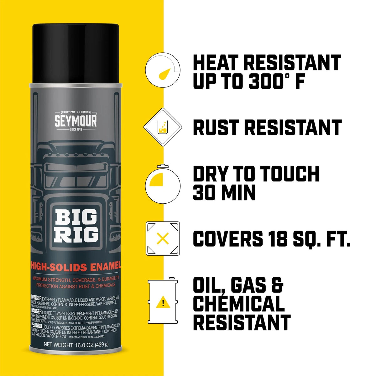 Seymour 20-1643 Big Rig Professional 16 Ounce for Equipment Yellow (Pack of 1)