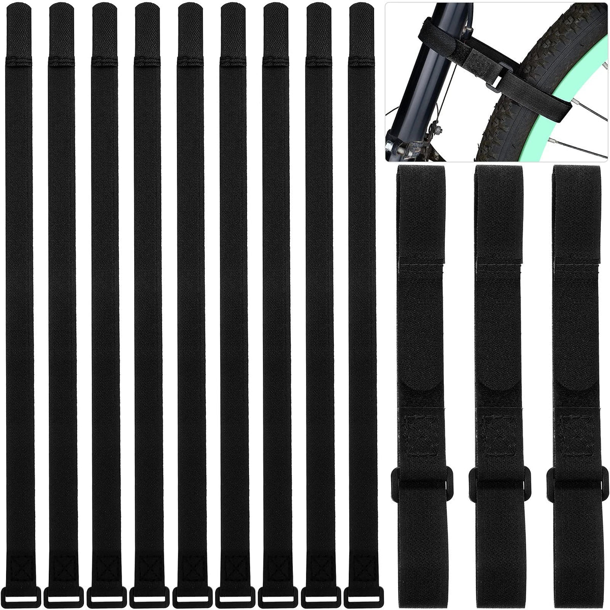 12 Bike Rack Straps for Universal Fit (23.6 Inches x 0.8 Inches)