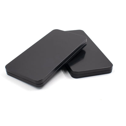 2X Black Metal Cash Box for Various Applications (6.7 x 3.54 x 0.6 inches)