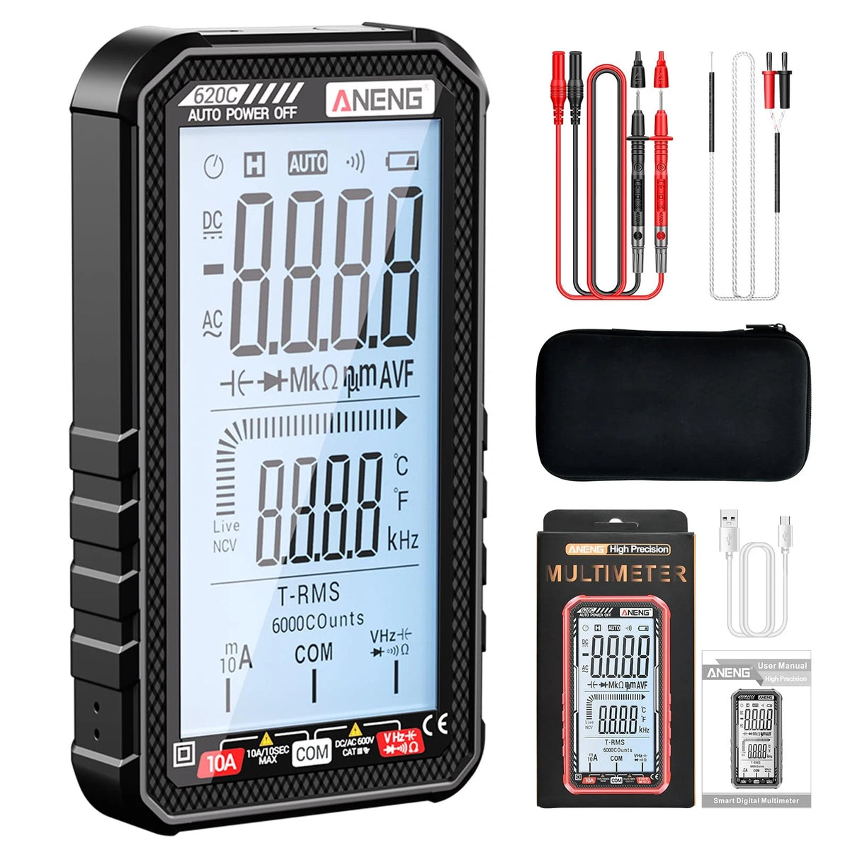 Digital Multimeter Tester 6000 Counts 620C for Automotive