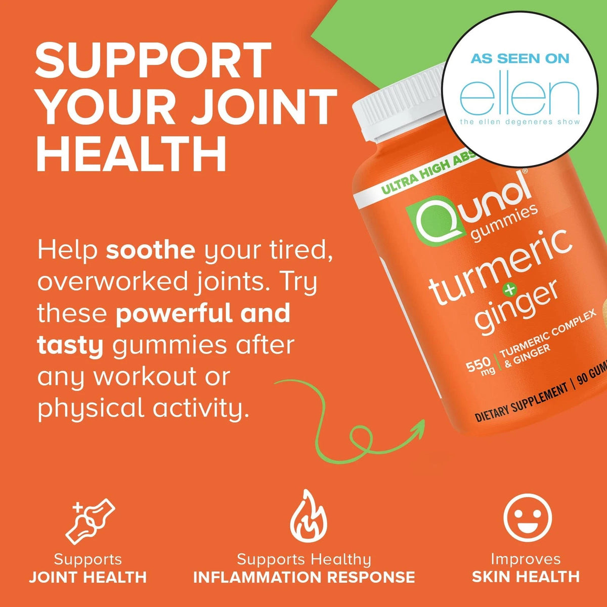 Turmeric and Ginger Gummies for Joint Support (90 Count)