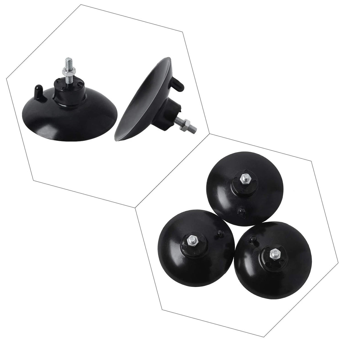 Set of 4 Black French Fry Suction Cup Feet for Compatible Models