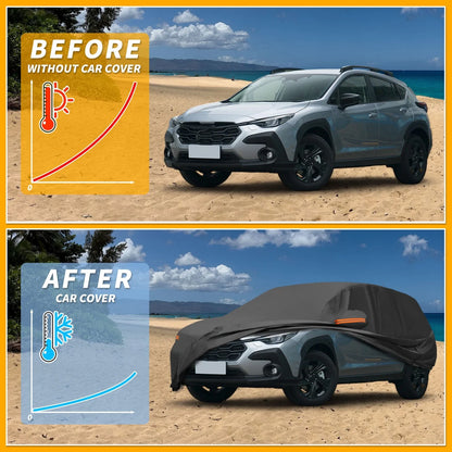 Waterproof Car Cover for Subaru Crosstrek (190T-PU, Black)