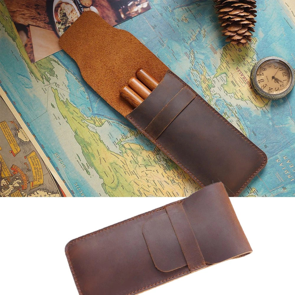Leather Pen Case Holder for Multi Pens