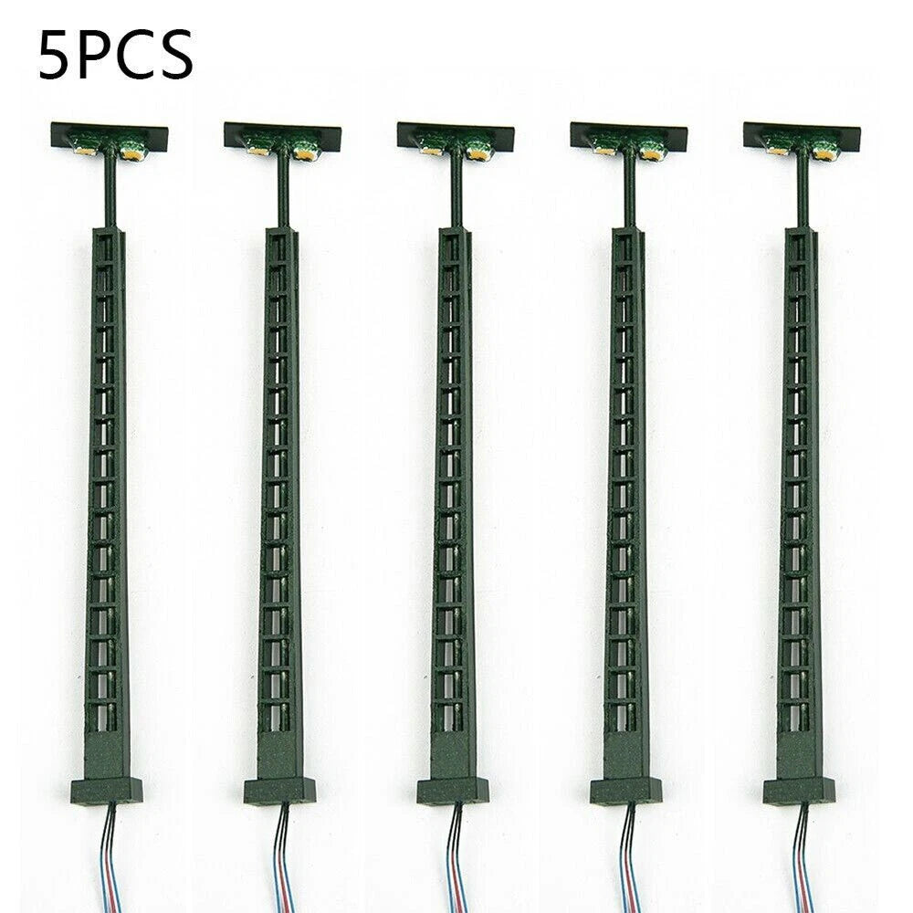 5X LED Lamp Post Lights for HO Scale 1:87 Model Railway Train