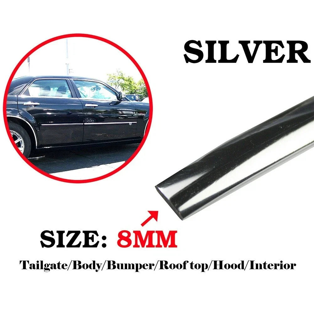Chrome Molding Trim for Auto Body Door Roof Bumper (16ft)