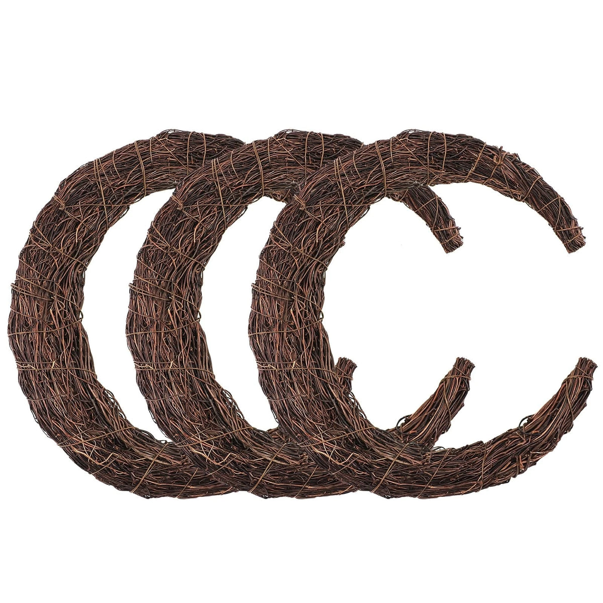 14 Inch Crescent Moon Grapevine Wreath for DIY Decor