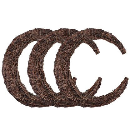 14 Inch Crescent Moon Grapevine Wreath for DIY Decor