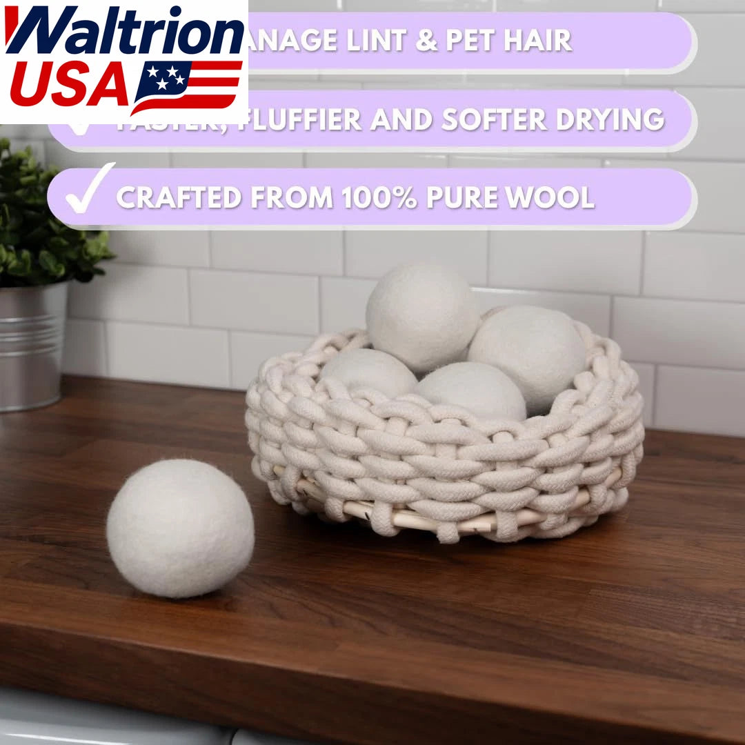 6 XL Lavender Scented Wool Dryer Balls Fabric Softener