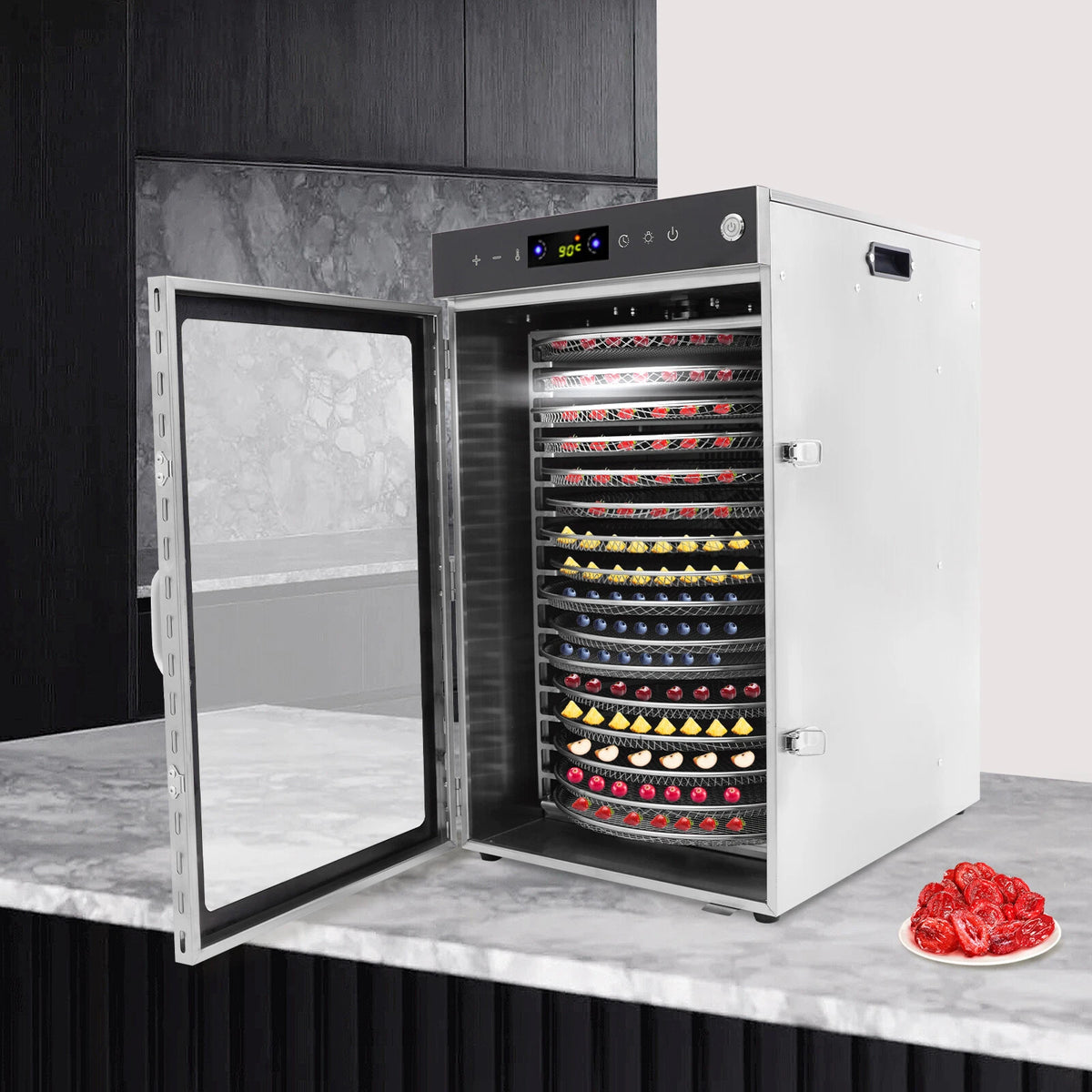Silver Stainless Steel Fruit Dryer for Food Dehydration (110V)