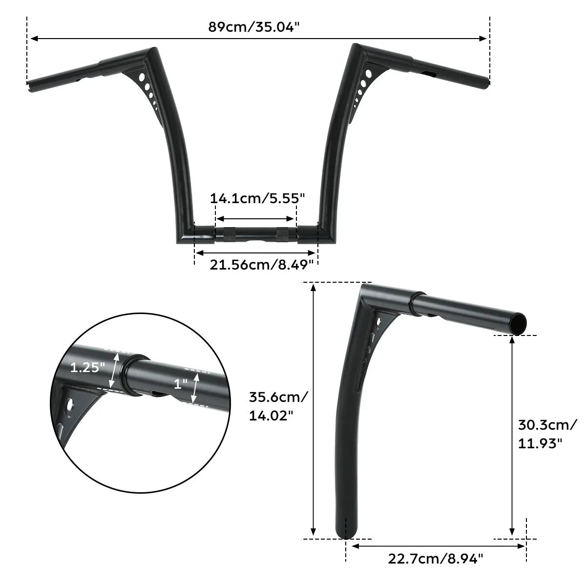 14" Rise Ape Hangers Handlebar for Harley Sportster Softail