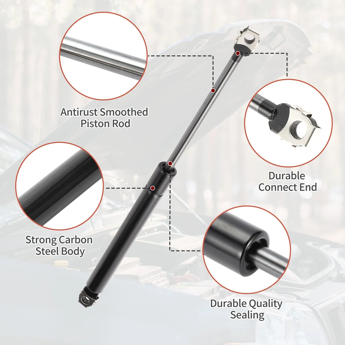 2 Pcs Front Hood Lift Supports Gas Strut for Chevrolet Camaro (1982–1992)