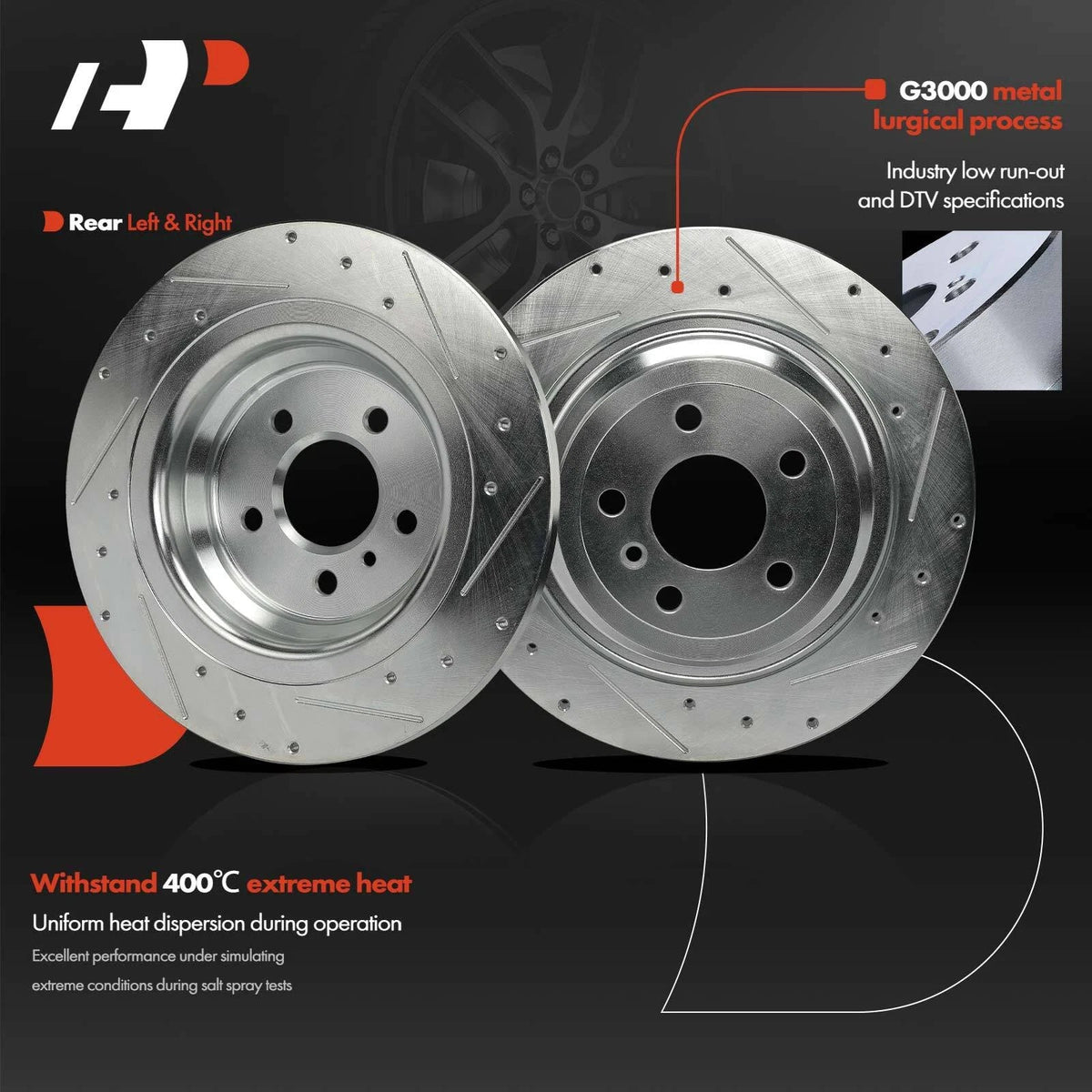 Drilled Brake Rotors & Ceramic Pads for Mercedes-Benz ML250 (2015–2015)