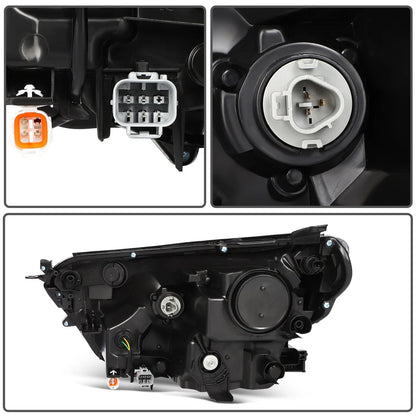 Pair Headlight Assembly for Toyota RAV4 (2016–2018) with LED DRL Black Housing
