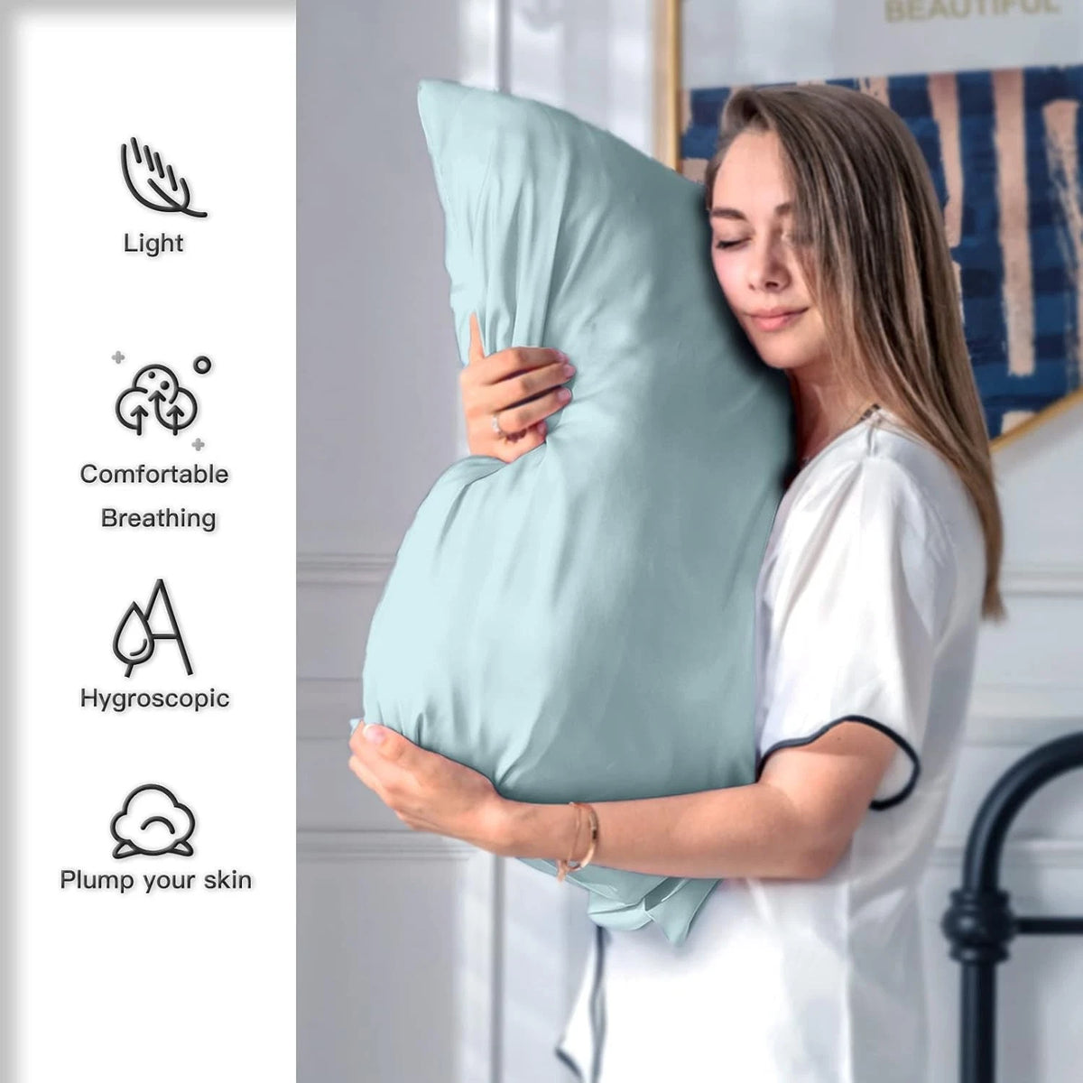 Mulberry Silk Pillowcase Standard Size 20x26 for Hair & Skin