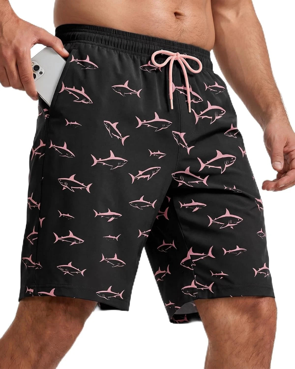 9 Inch Swim Trunks for Men - Breathable Quick Dry Drawstring Swimwear