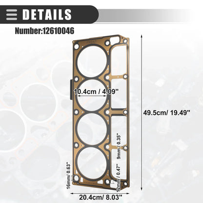2 Pcs Cylinder Head Gasket for Cadillac Escalade (2007–2014) No. 12610046