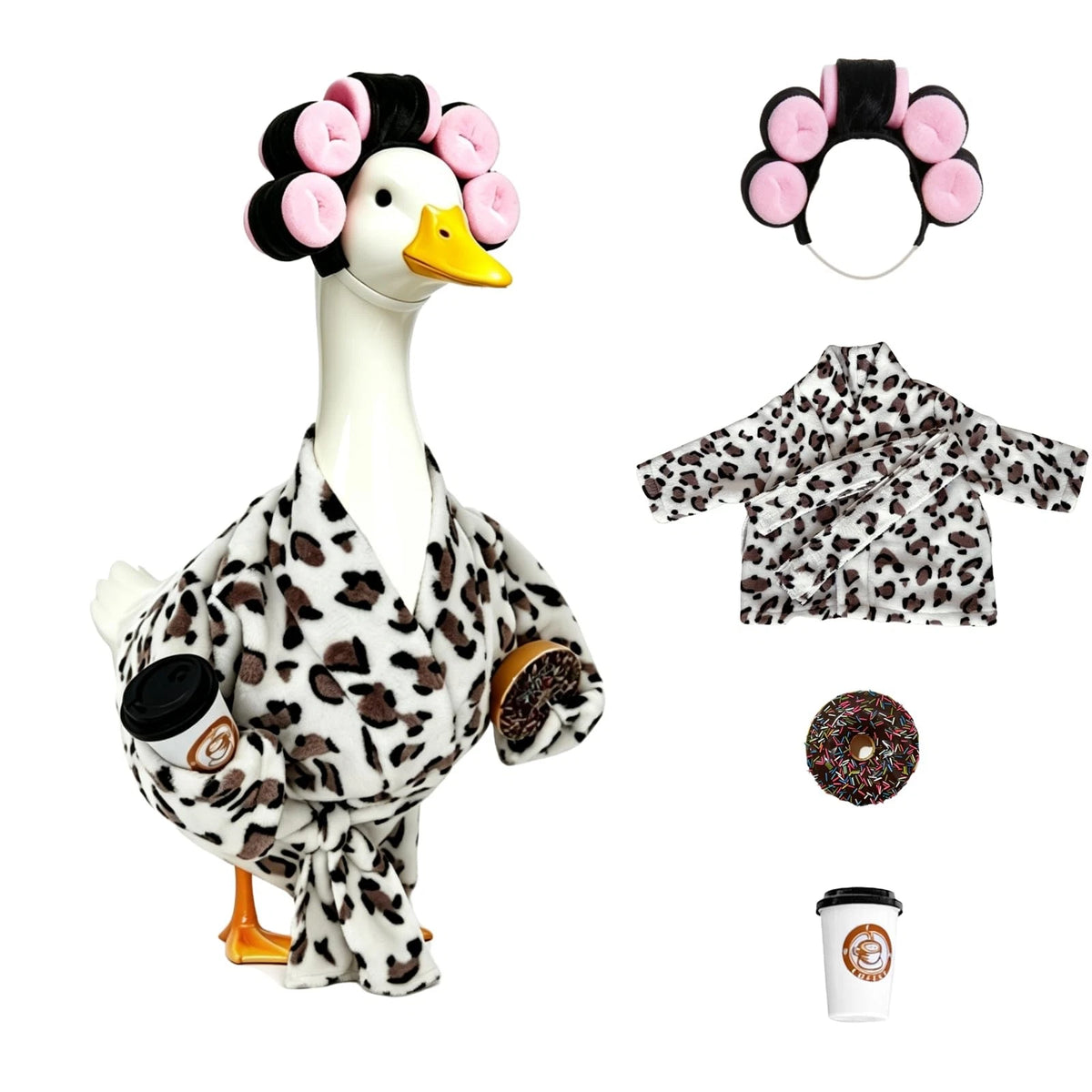 Leopard Print Goose Robe Statue Outfit 23 Inch Loungewear