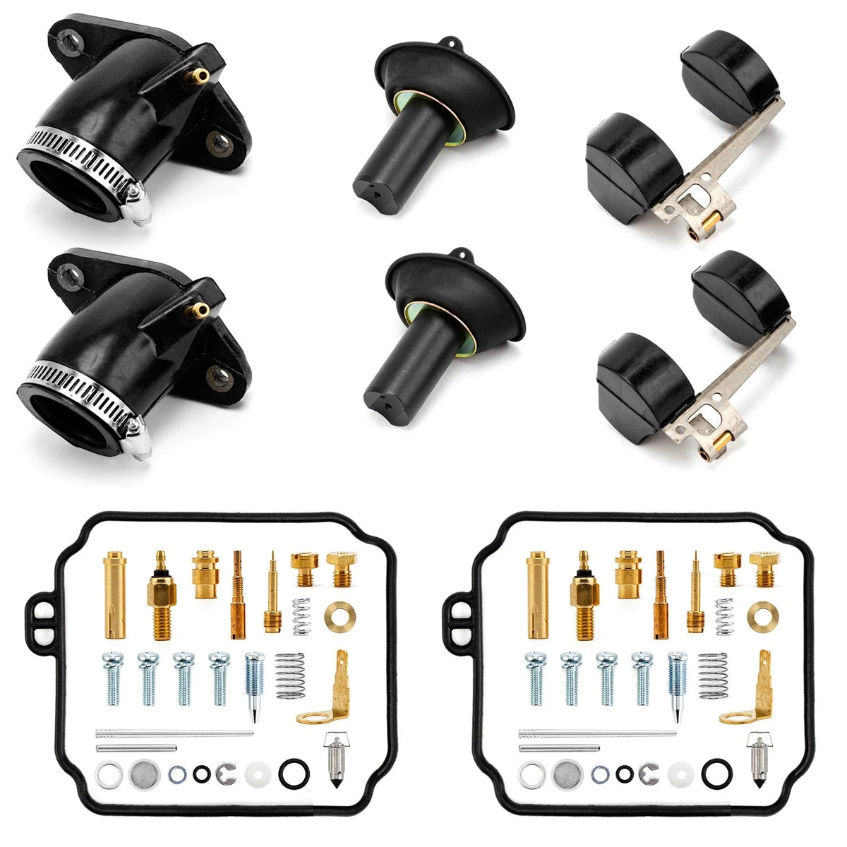 Carburetor Repair Rebuild Kit w/Intake Manifold for Yamaha V Star XVS650 (1998–2016)