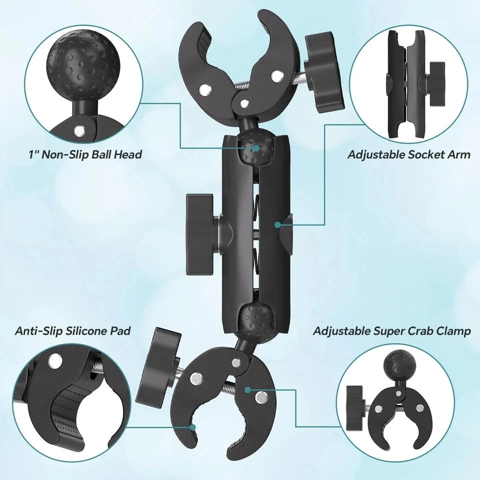 2X Umbrella Camera Pole Clamp Holder for Universal Use (360° Rotation)