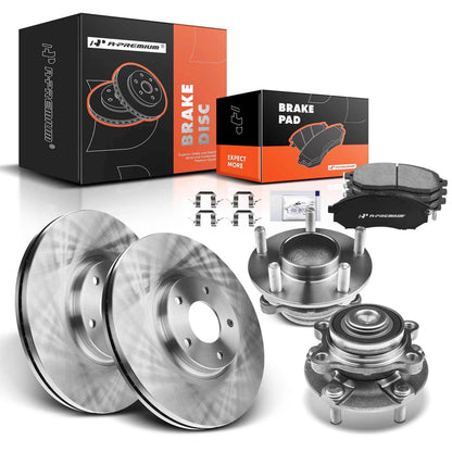 Front Disc Brake Rotor & Brake Pads for Nissan 350Z (BR31341, P-888)