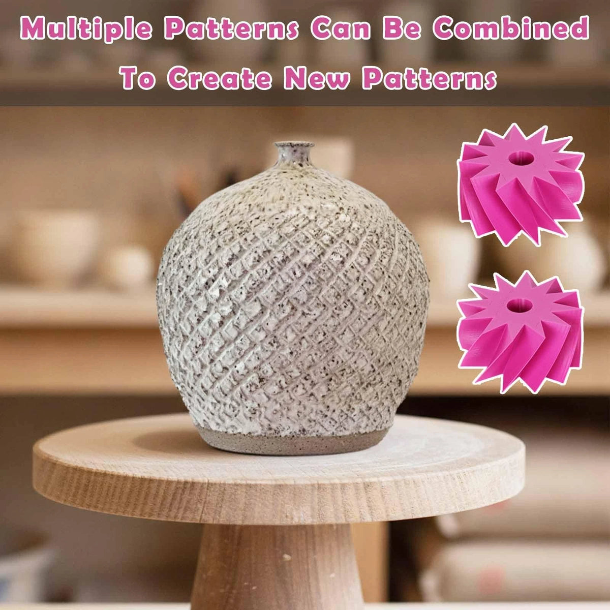 Pottery Shaping Carving Tool with 5 Interchangeable Heads