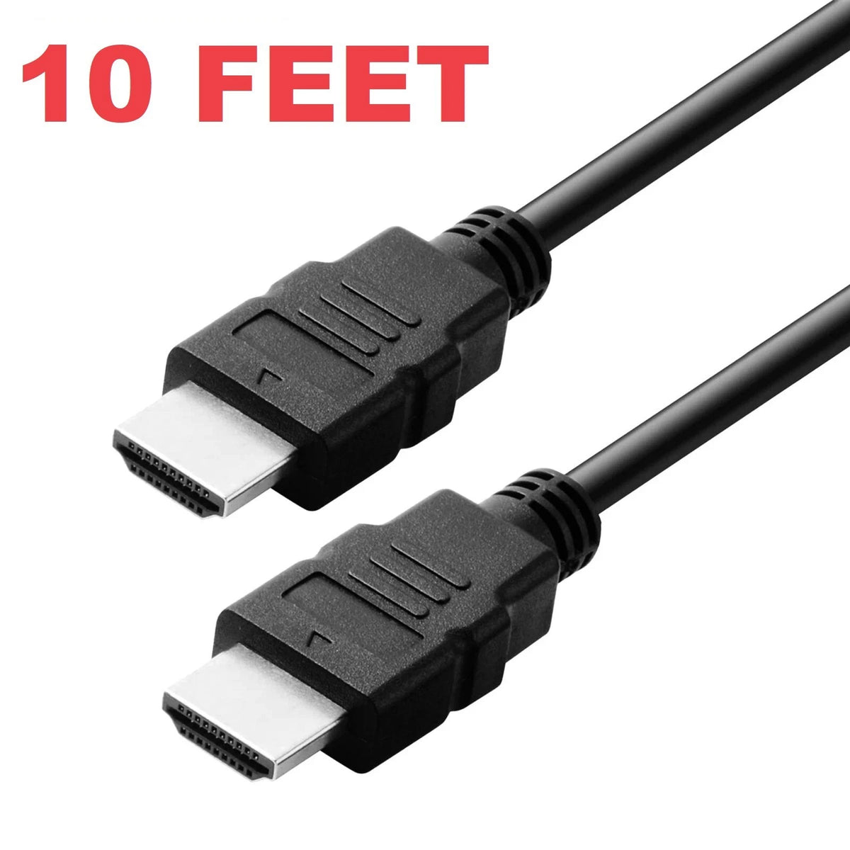 2X Digital High-Speed 1.4 HDMI Cable 10ft 2160p Black for Universal Use