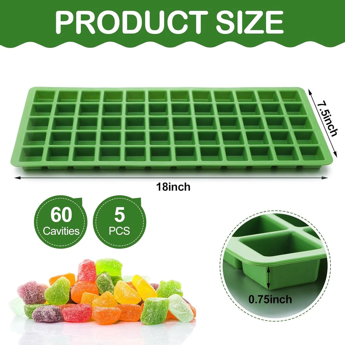 5 Pcs Silicone Food Molds for Harvest Right Freeze Dryer (Medium)