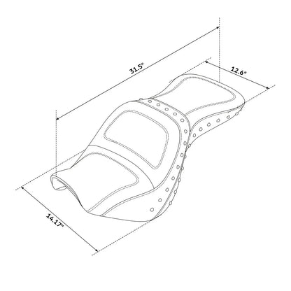 Driver Passenger Seat for Kawasaki Vulcan 900 VN900 Classic (2006–2025)