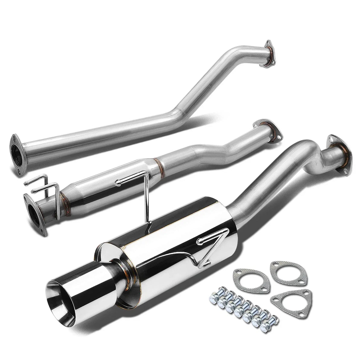 4" Rounded Muffler Tip Catback Exhaust for Acura RSX DC5 (2002–2006)