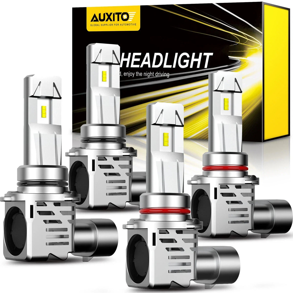 4X AUXITO 9005 9006 LED Headlight Bulbs for Hi Low Beam (EXC)