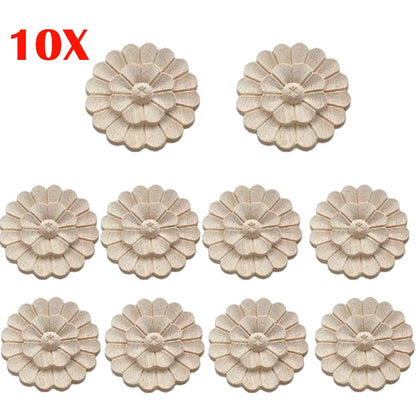 10pcs Unpainted Wood Rosettes for Door Wall Mirror