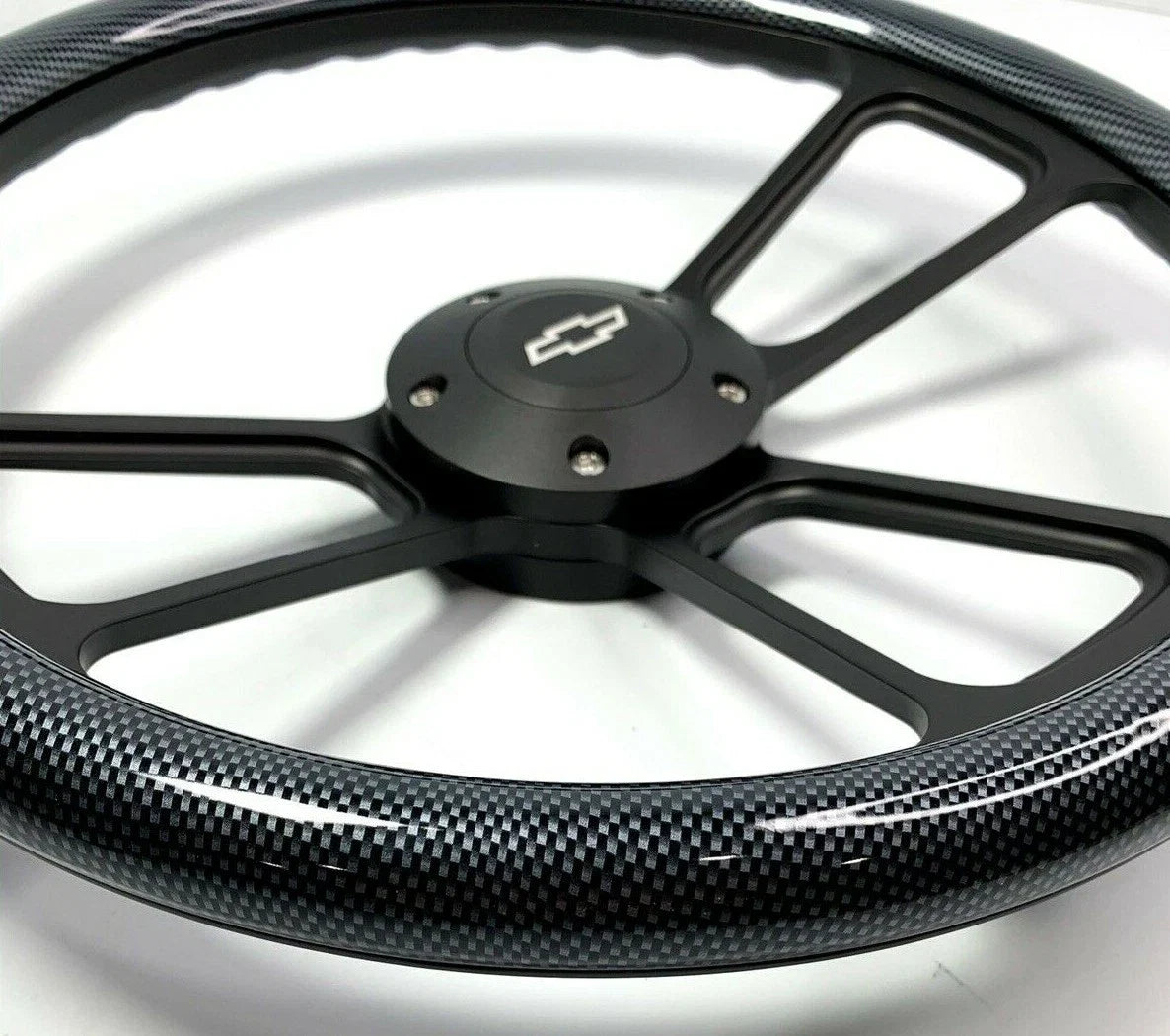 14 Inch Steering Wheel Cover Gloss Carbon Fiber for Universal Fit Vehicles (—)