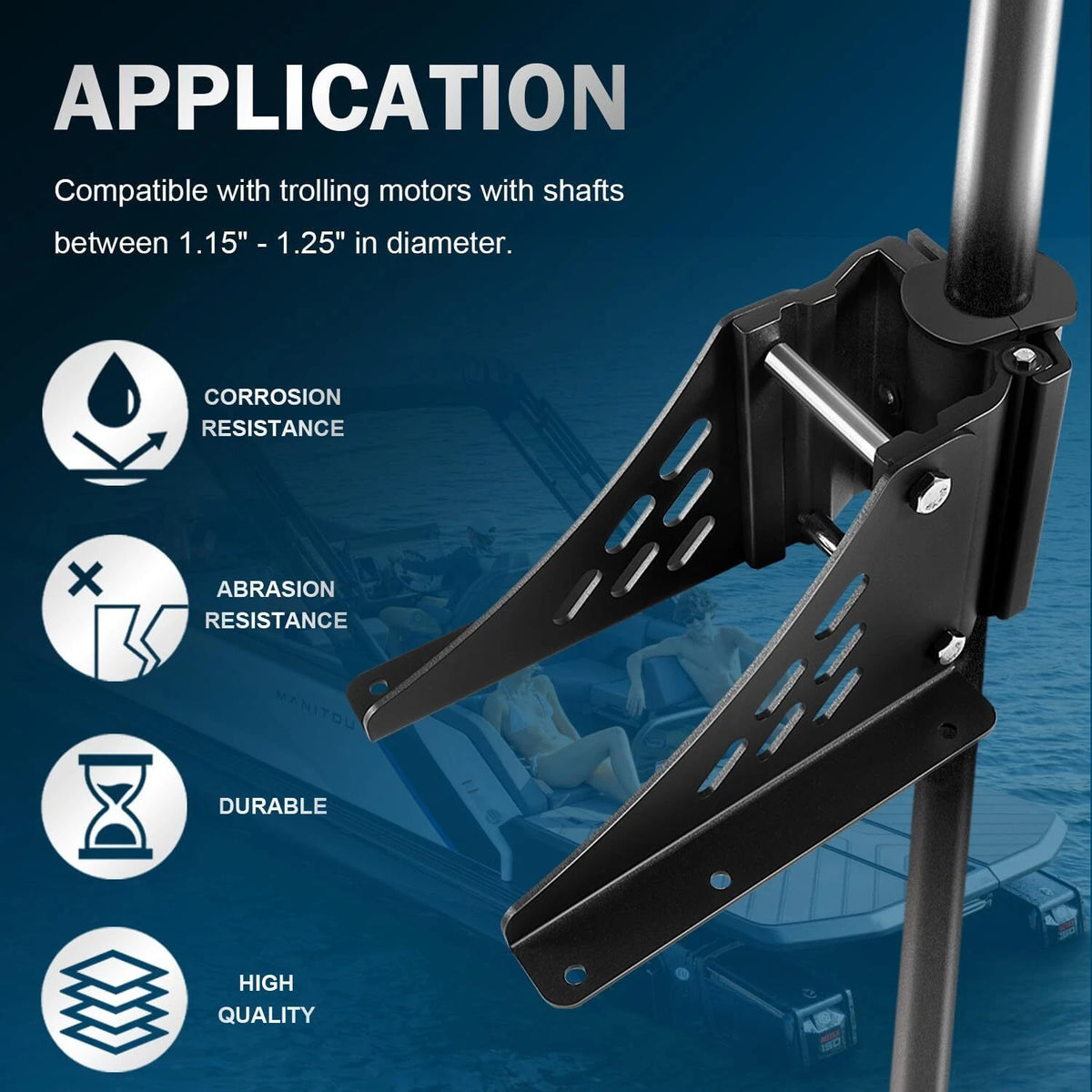 Trolling Motor Mount Bracket for Newport Vessels Pontoon (QP-1917)