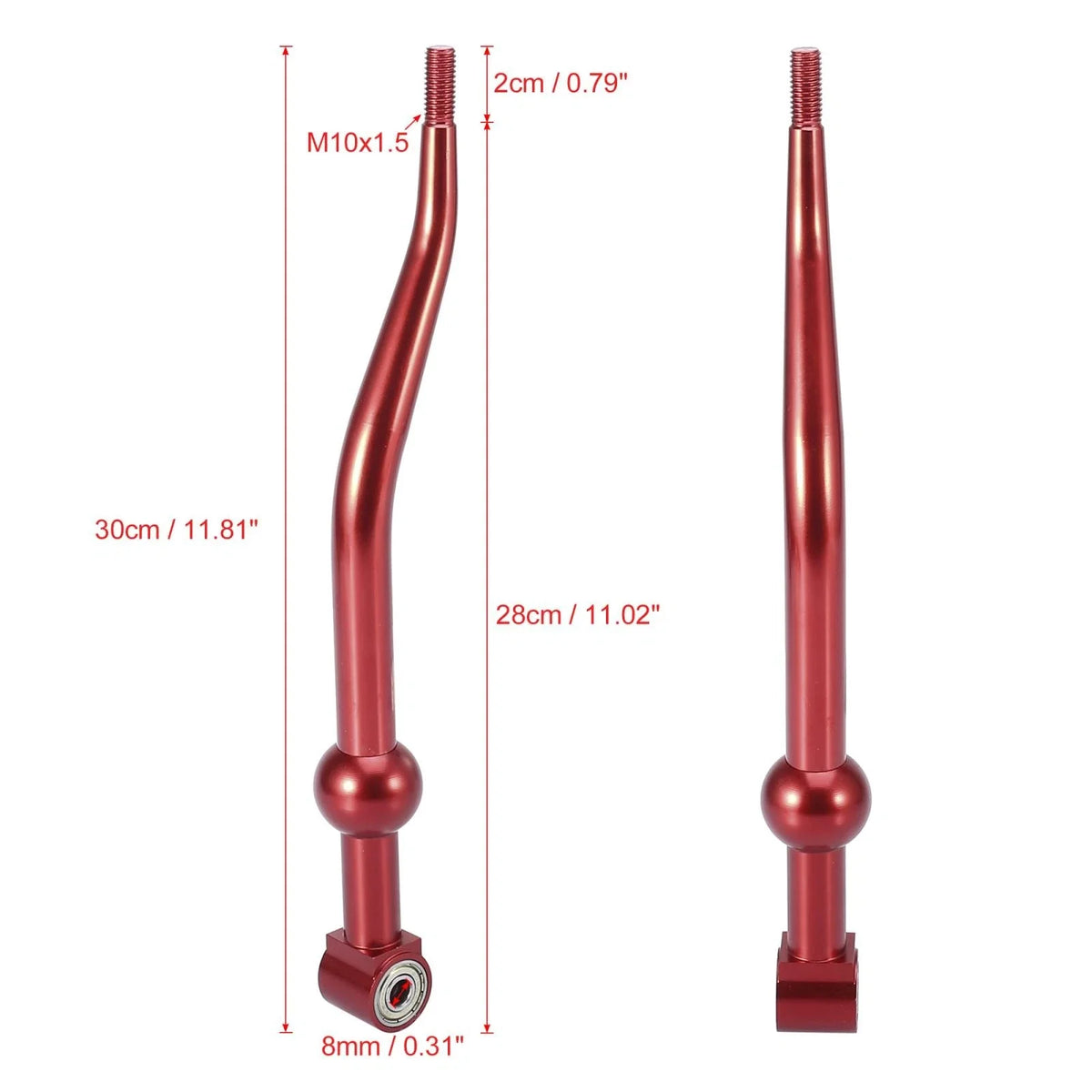 Dual Bend Short Throw Shifter Extension Rod for Honda Civic (1988–2000) Red