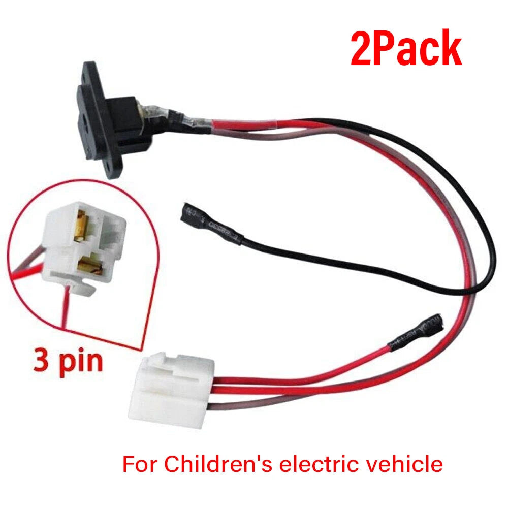 2X Charging Port 3 Pin for Kids Electric Car (Battery Charging Interface)
