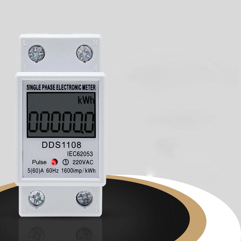 LCD Electric Energy Meter for KWH Power Usage Monitor (220V, 60A)