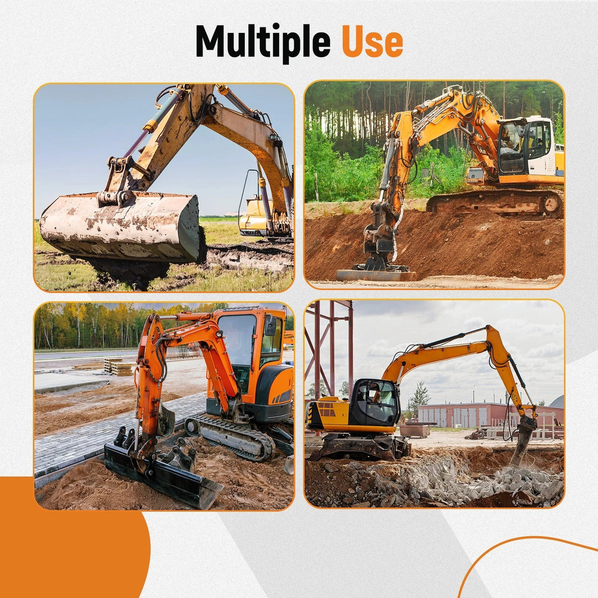 Set of Heavy Duty Bucket Ears for Kubota U-55 KX057 KX191 (Excavator)