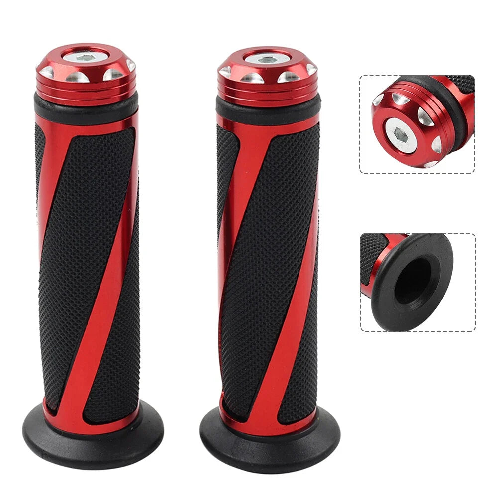Rubber Gel Hand Grips for Yamaha MX ATV Dirt Bike (7/8", Red)