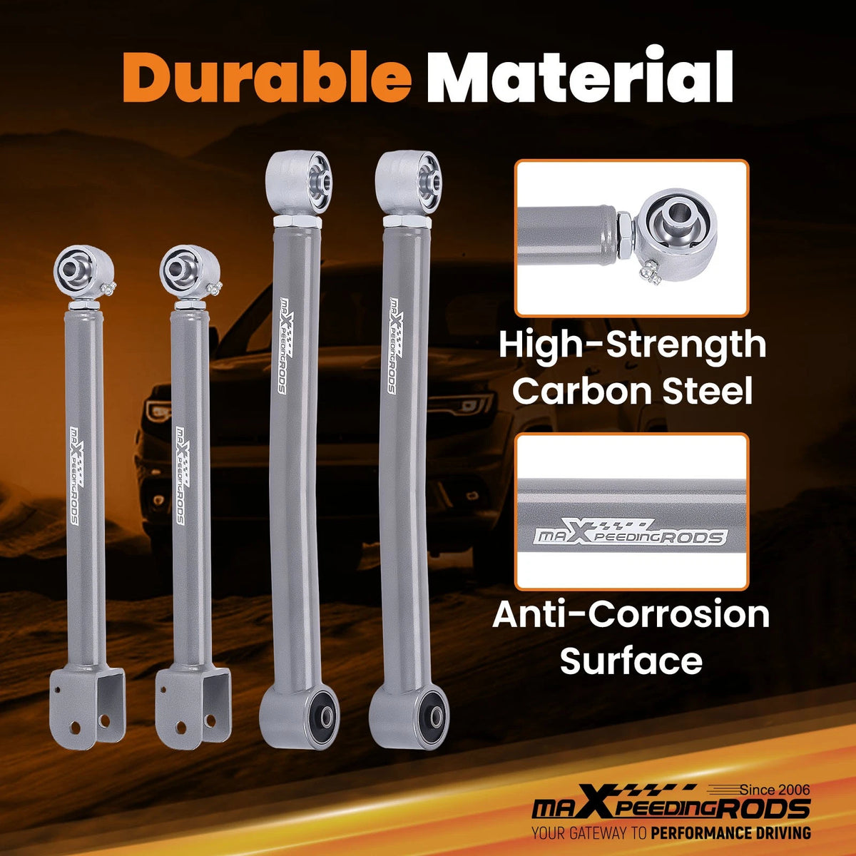 Adjustable Control Arms Set for Jeep Wrangler JK Unlimited (2007–2018) 3ZRQXE