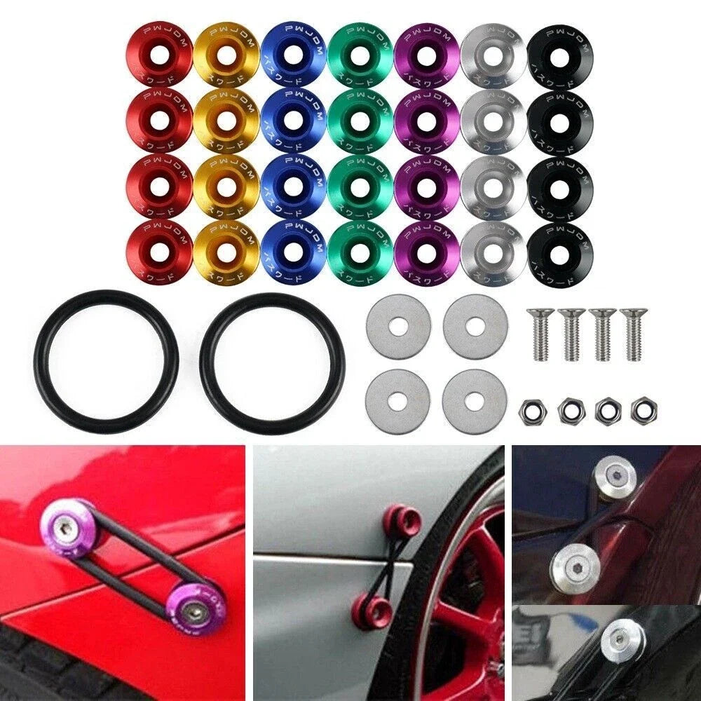 Aluminum Quick Release Fastener Kit for Car Bumpers Trunk Fender Hatch Lids
