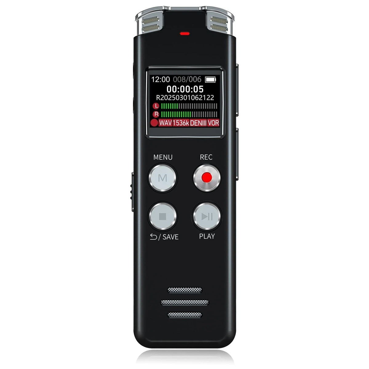 64GB Digital Voice Recorder with Playback (Mini, Black)