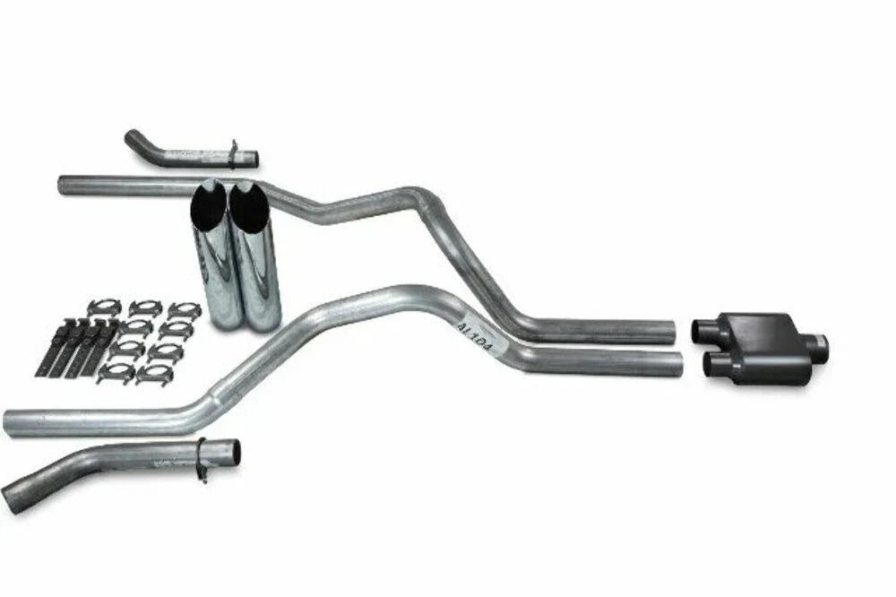 2.5" Dual Exhaust Kit for Dodge Ram 1500 (2019–2025) - 1 Chamber Slash Tips