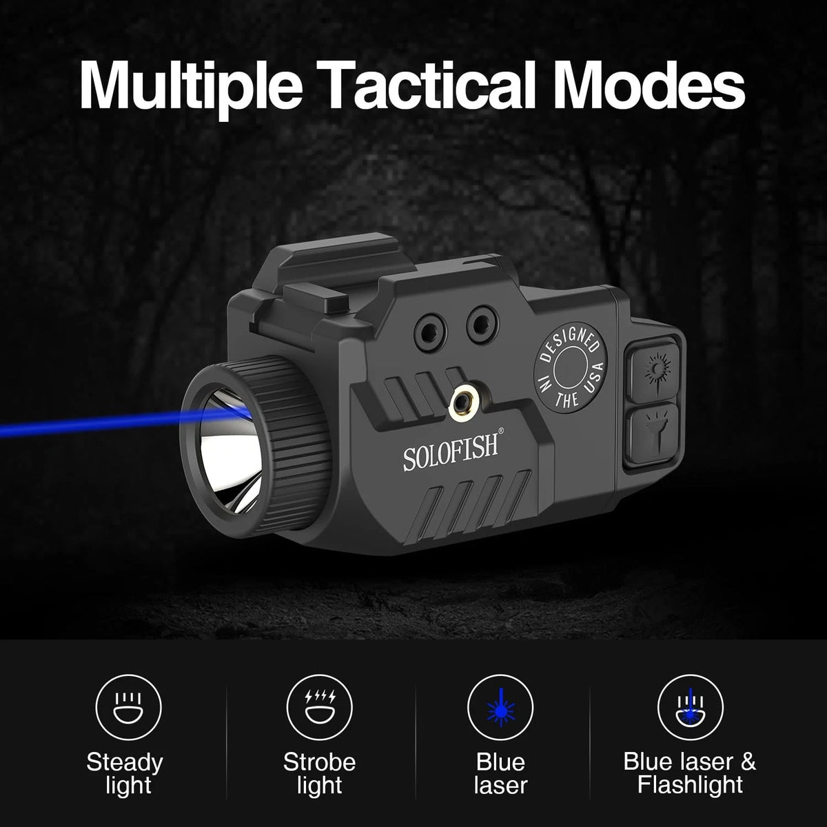 800 Lumens Adjustable Pistol Light Laser Combo for Universal Fit
