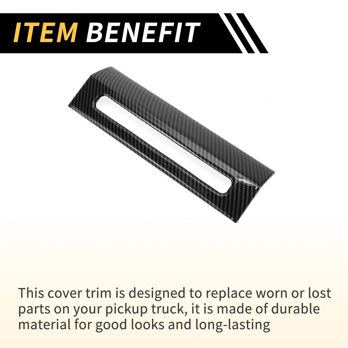1 Pcs Emergency Light Switch Panel Trim for Ford F-150 (2015–2020) Carbon Fiber Black