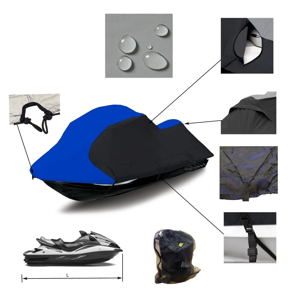 Heavy Duty Trailerable Jet Ski Cover for Polaris SLTH SLTX (1996–1999)
