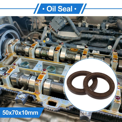 2X Oil Seal Rotary Shaft Seal FKM Rubber 50x70x10mm for Various Models